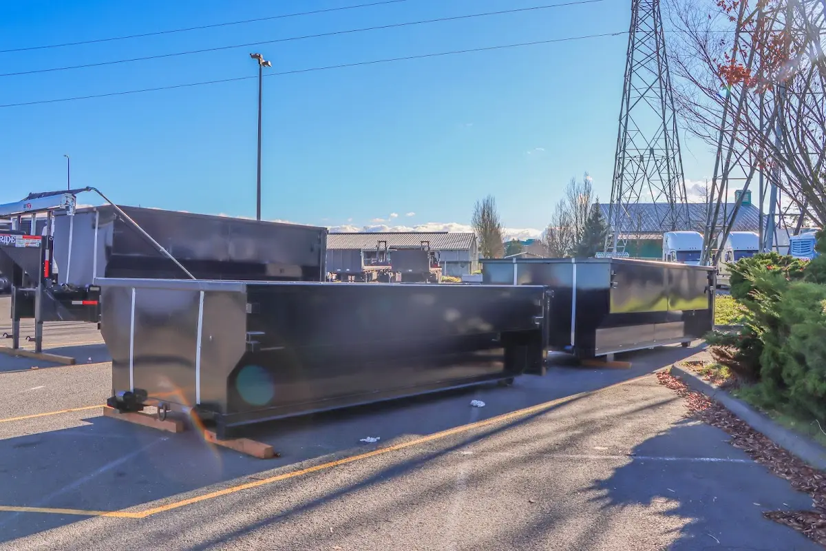 Roll-off dumpster ready for waste disposal at job site for 2 Yard Dumpster Rental in Horseheads